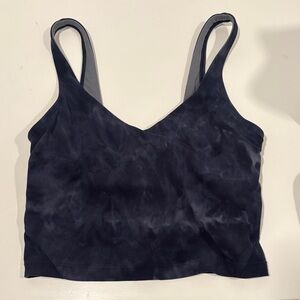 Lululemon Athletica Dark Blue Tie-Dye Crop Top- Without padding
